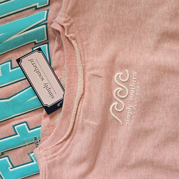 NWT Simply Southern Weekend Boxy Pullover Sweatshirt Rosy Pink - Picture 4 of 6